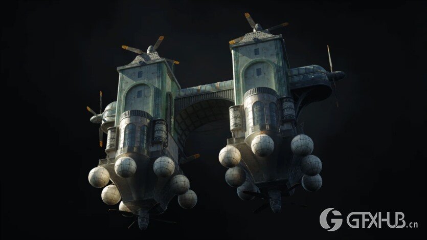 天空之城未来奇幻建筑3D模型 Kitbash3D – City in the Sky