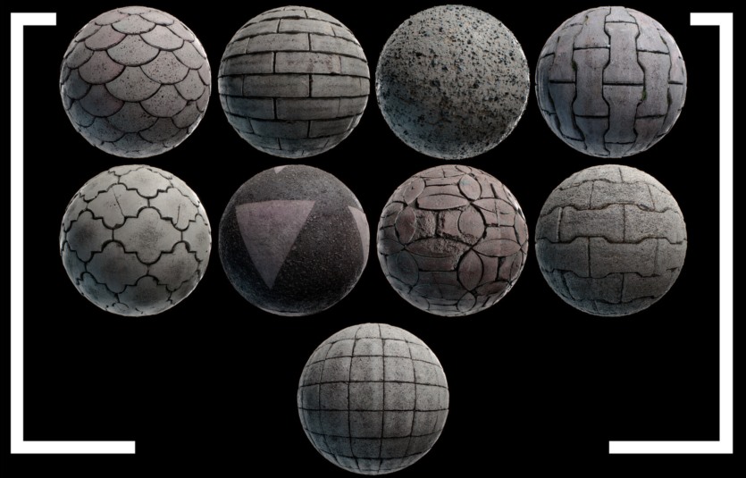 140种高细节扫描无缝 4K PBR 环境贴图 Environment PBR Materials Mega set Vol 02