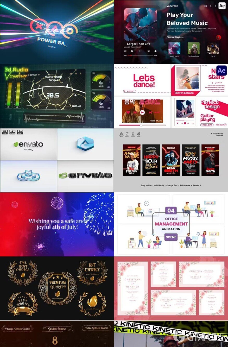 After Effects AE模版素材合集2024年第4季 After Effects Video Template Bundle 2024 Vol.4