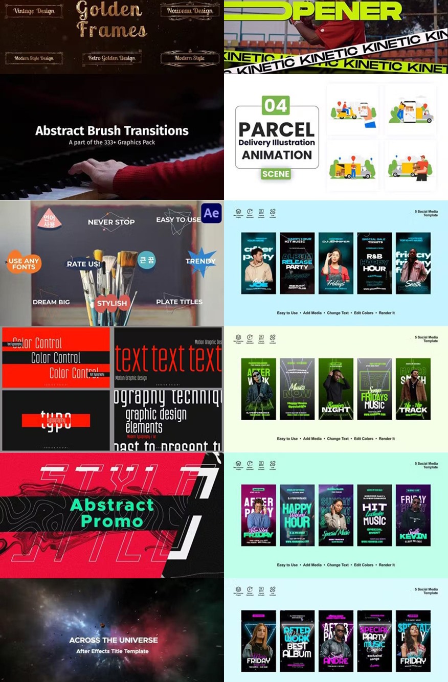 After Effects AE模版素材合集2024年第4季 After Effects Video Template Bundle 2024 Vol.4