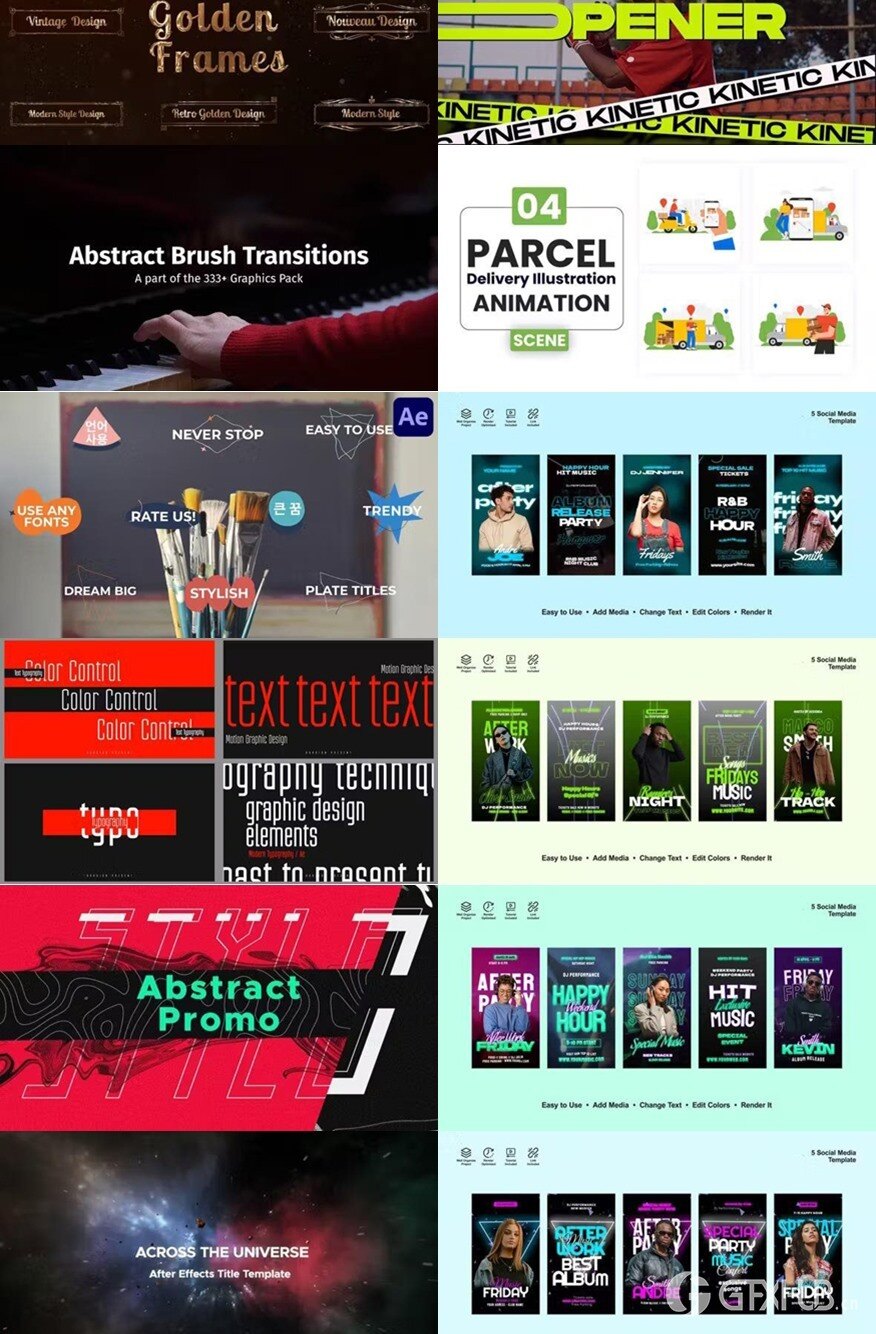 After Effects AE模版素材合集2024年第4季 After Effects Video Template Bundle 2024 Vol.4