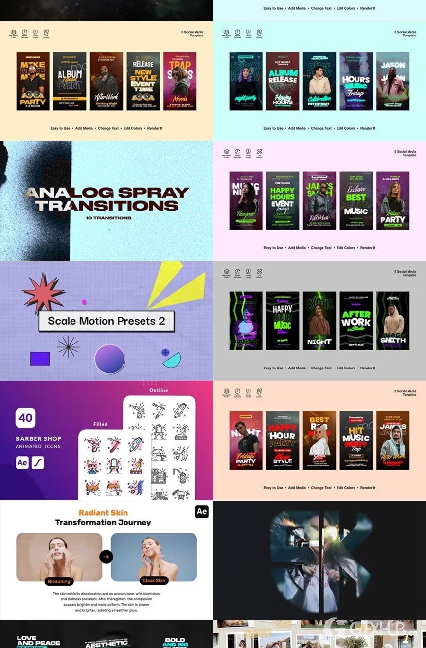 After Effects AE模版素材合集2024年第4季 After Effects Video Template Bundle 2024 Vol.4