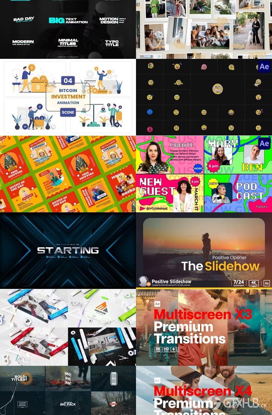 After Effects AE模版素材合集2024年第4季 After Effects Video Template Bundle 2024 Vol.4