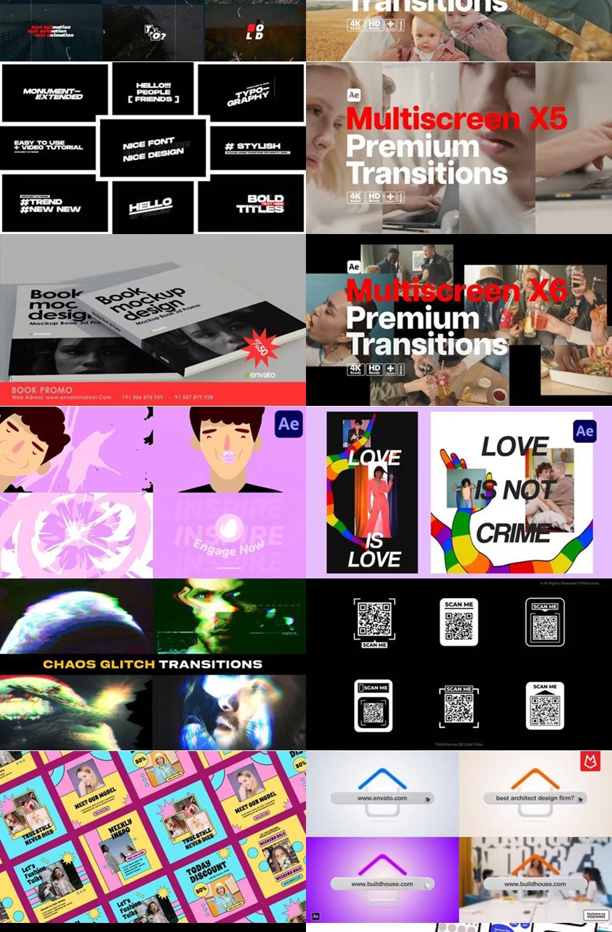 After Effects AE模版素材合集2024年第4季 After Effects Video Template Bundle 2024 Vol.4