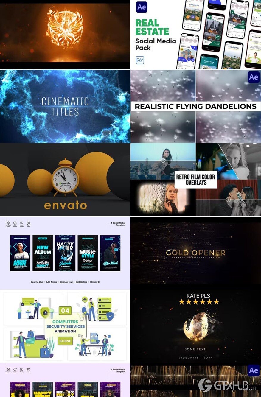 After Effects AE模版素材合集2024年第4季 After Effects Video Template Bundle 2024 Vol.4