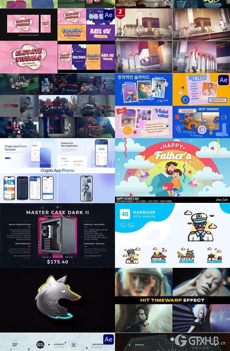 After Effects AE模版素材合集2024年第4季 After Effects Video Template Bundle 2024 Vol.4