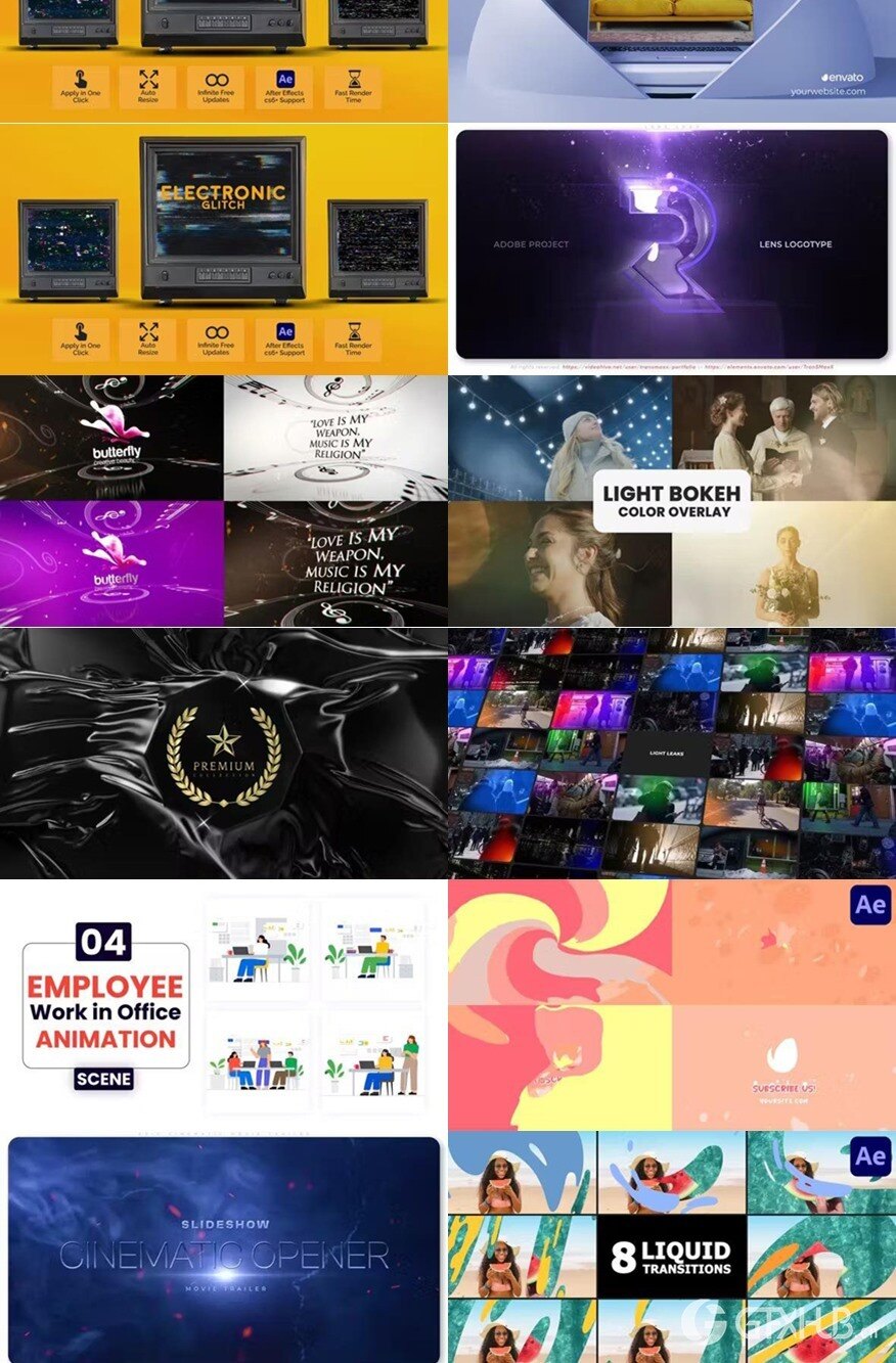 After Effects AE模版素材合集2024年第4季 After Effects Video Template Bundle 2024 Vol.4