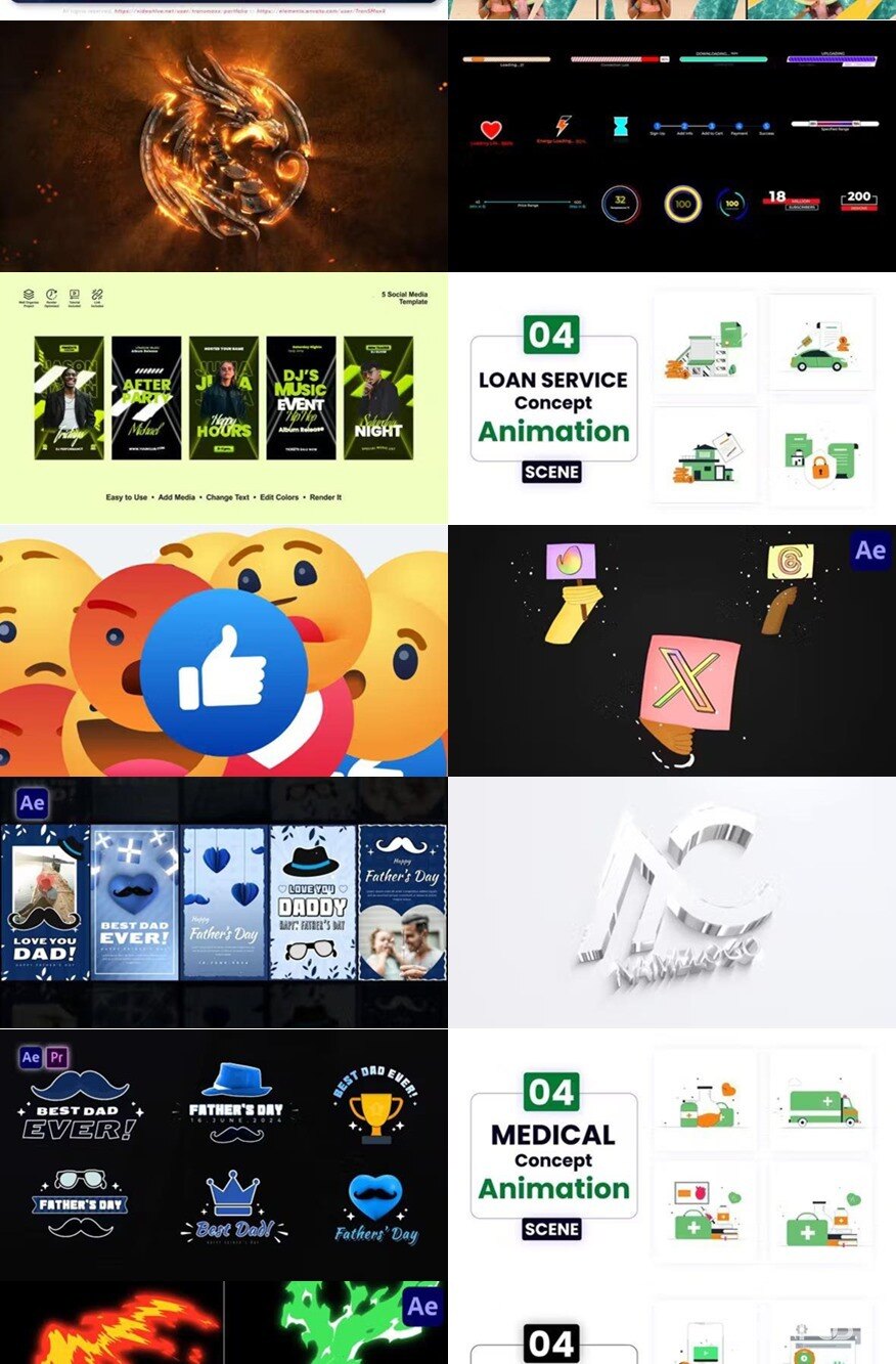 After Effects AE模版素材合集2024年第4季 After Effects Video Template Bundle 2024 Vol.4