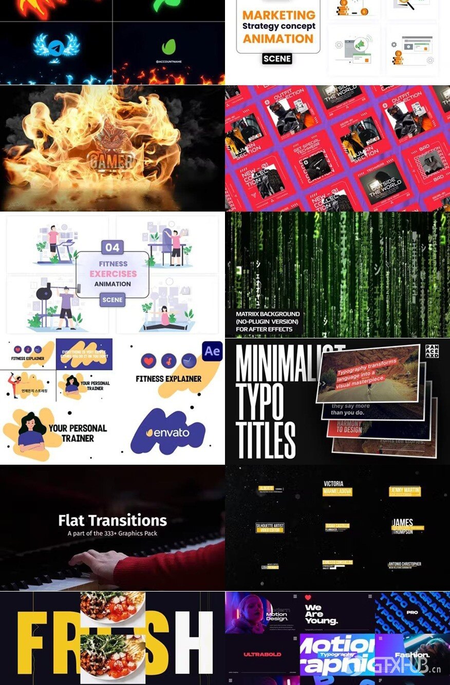 After Effects AE模版素材合集2024年第4季 After Effects Video Template Bundle 2024 Vol.4