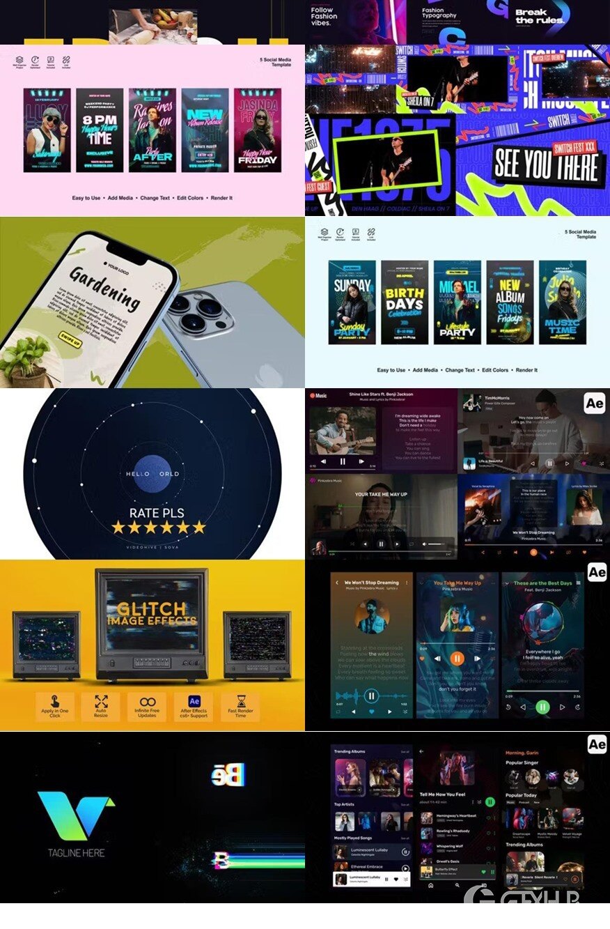 After Effects AE模版素材合集2024年第4季 After Effects Video Template Bundle 2024 Vol.4
