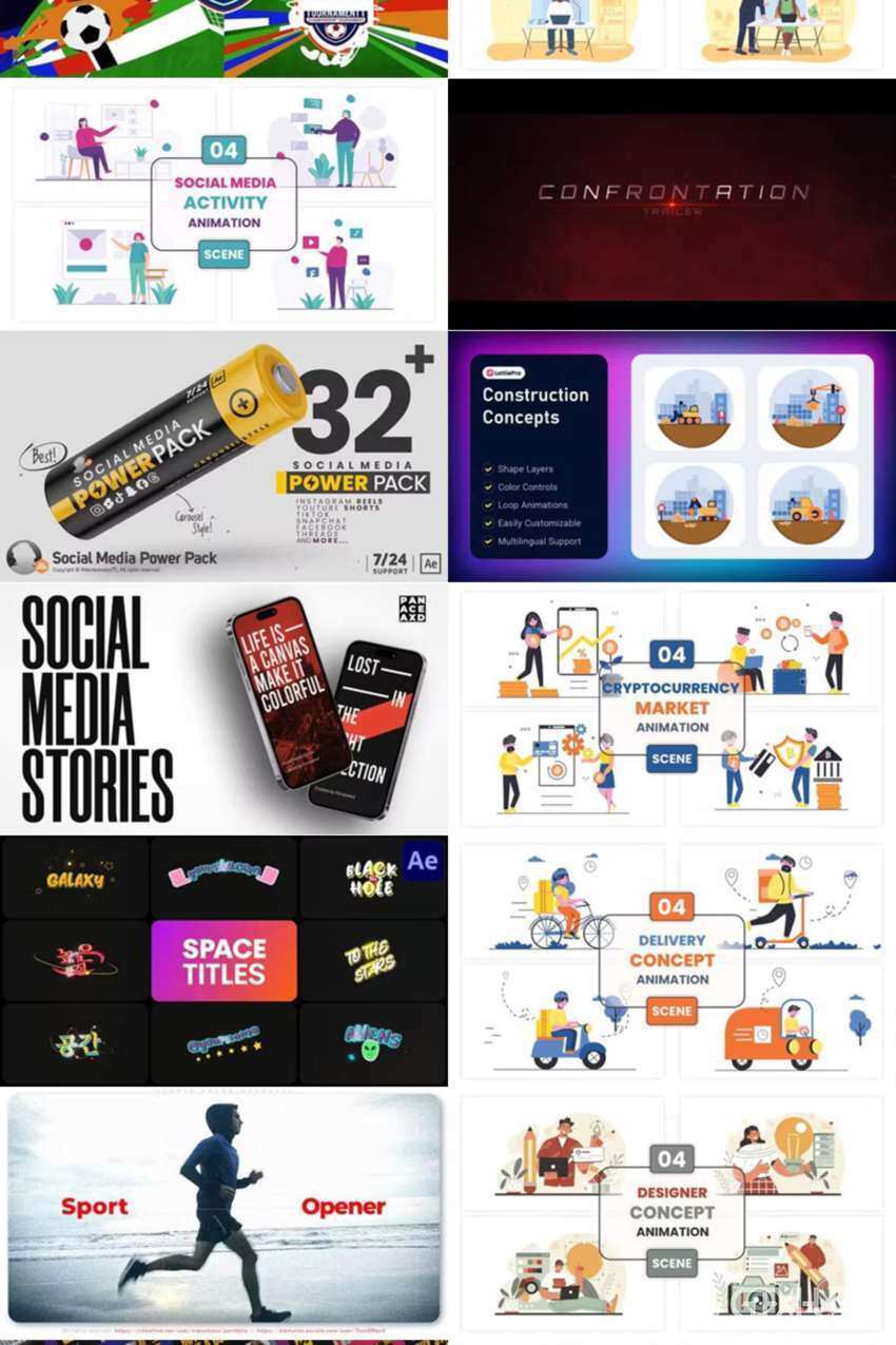 After Effects AE模版素材合集2024年第5季 After Effects Video Template Bundle 2024 Vol.5