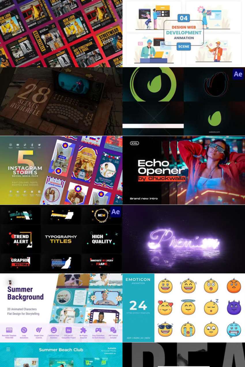 After Effects AE模版素材合集2024年第5季 After Effects Video Template Bundle 2024 Vol.5