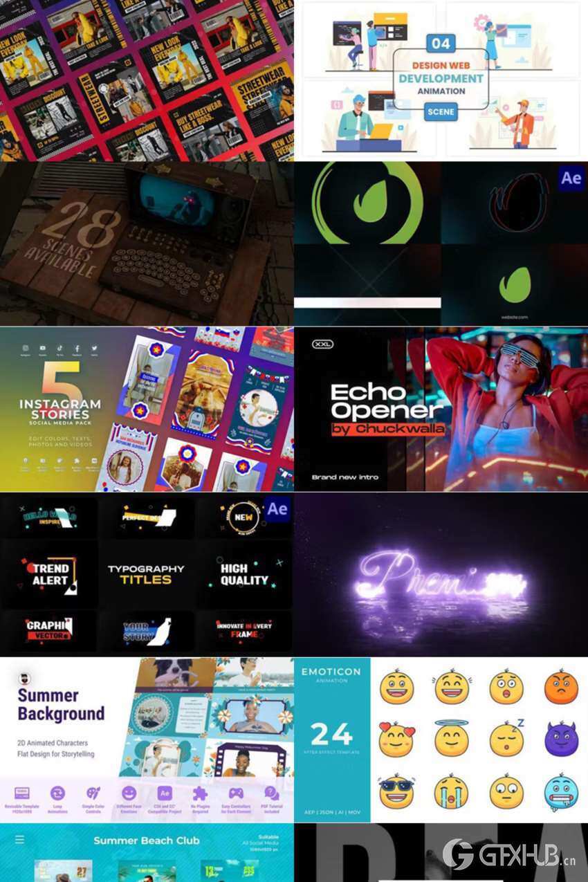 After Effects AE模版素材合集2024年第5季 After Effects Video Template Bundle 2024 Vol.5
