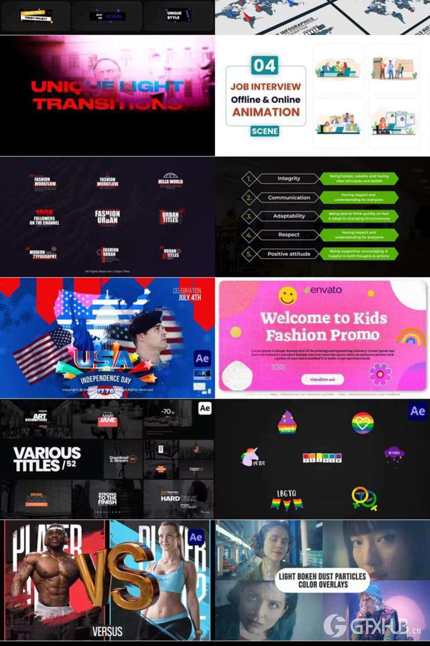 After Effects AE模版素材合集2024年第5季 After Effects Video Template Bundle 2024 Vol.5