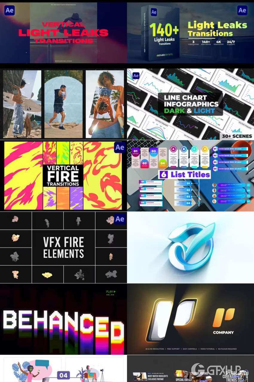 After Effects AE模版素材合集2024年第5季 After Effects Video Template Bundle 2024 Vol.5