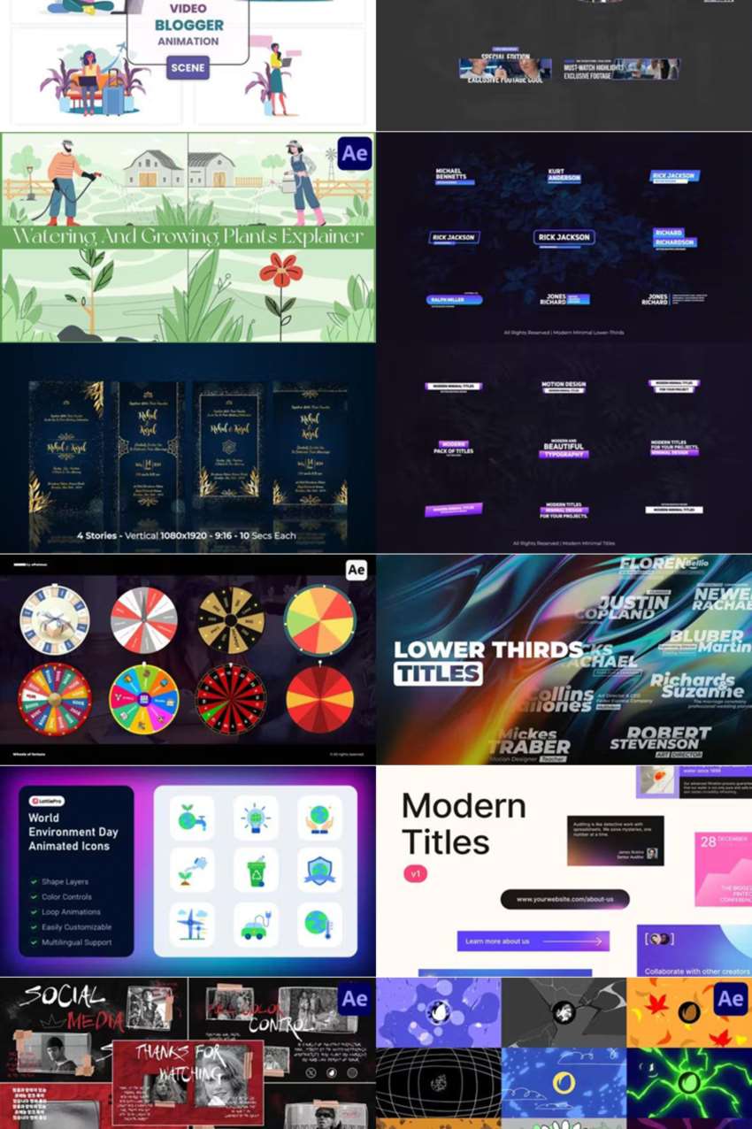 After Effects AE模版素材合集2024年第5季 After Effects Video Template Bundle 2024 Vol.5