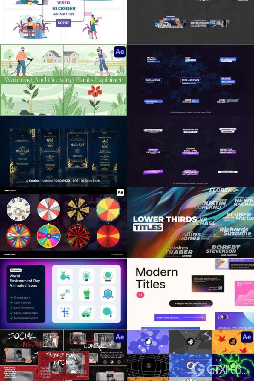 After Effects AE模版素材合集2024年第5季 After Effects Video Template Bundle 2024 Vol.5