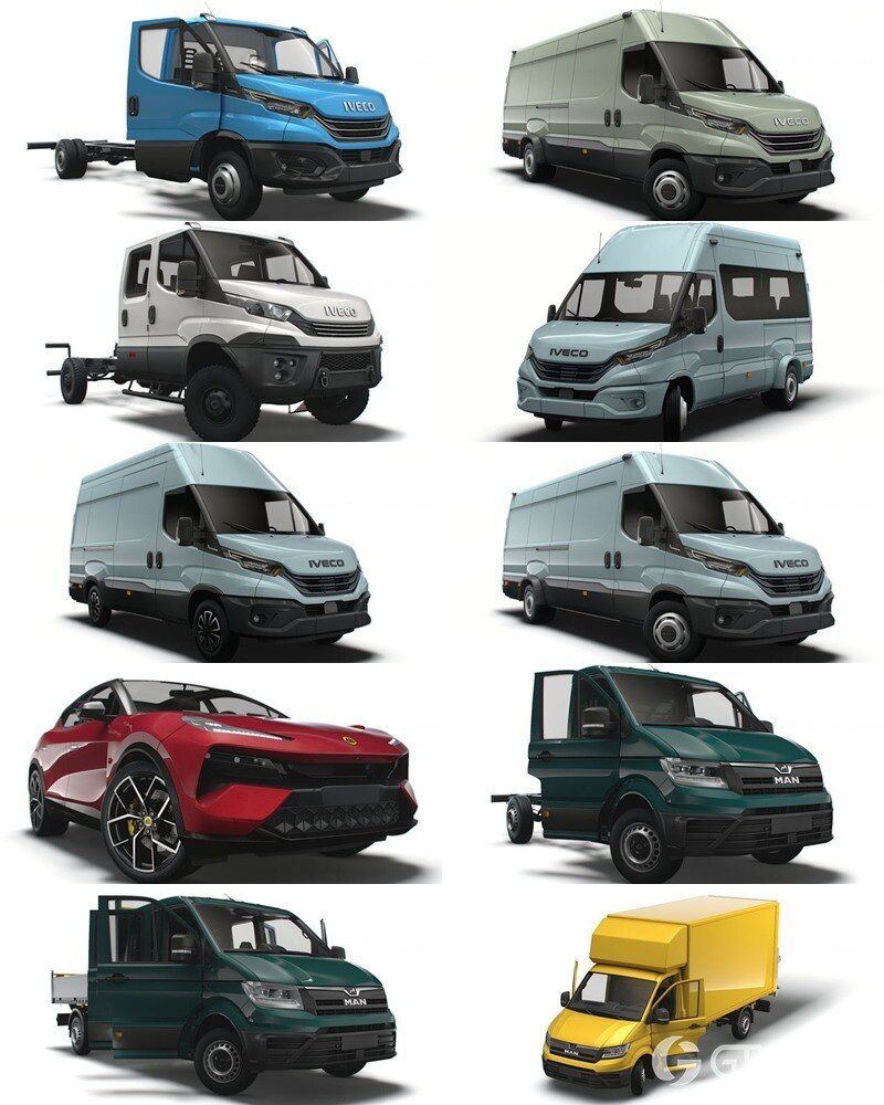 50套依维柯奔驰汽车3D模型合集 – 20240625