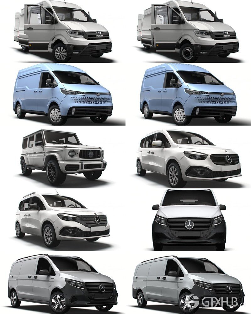 50套依维柯奔驰汽车3D模型合集 – 20240625