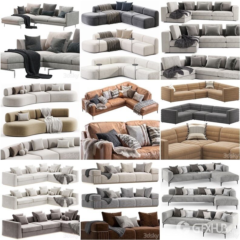 3DSky Pro 沙发椅子灯具装饰数码家电3D模型合辑2024年7月第1季 | 400套 | 19GB