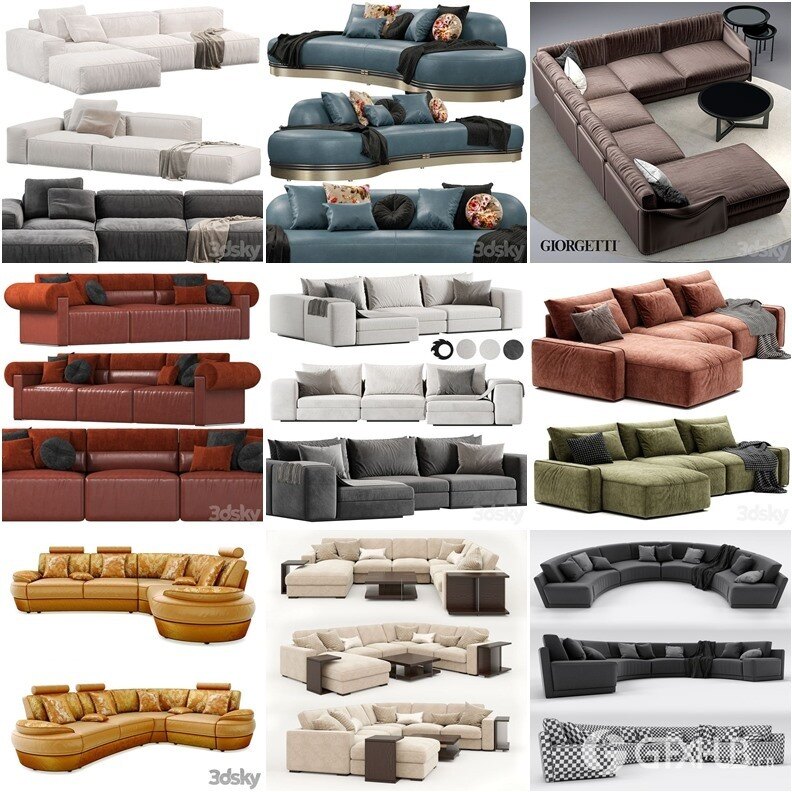 3DSky Pro 沙发椅子灯具装饰数码家电3D模型合辑2024年7月第1季 | 400套 | 19GB