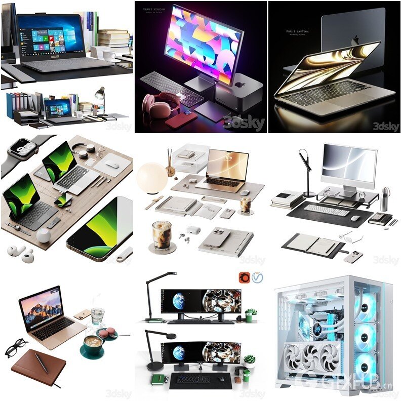 3DSky Pro 沙发椅子灯具装饰数码家电3D模型合辑2024年7月第1季 | 400套 | 19GB