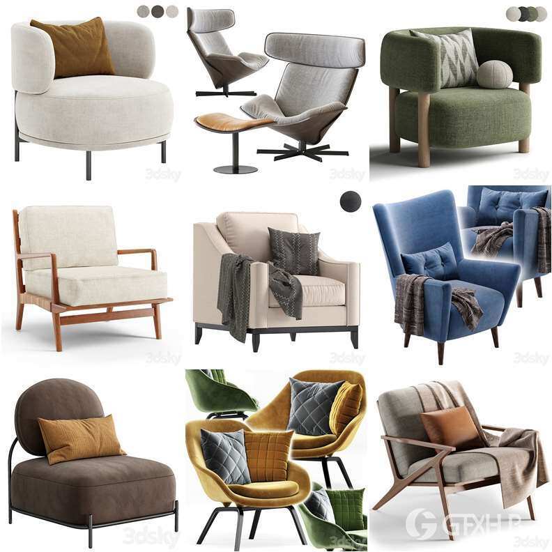 3DSky Pro 沙发椅子灯具装饰数码家电3D模型合辑2024年7月第1季 | 400套 | 19GB