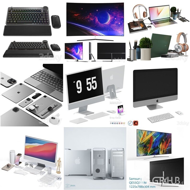 3DSky Pro 沙发椅子灯具装饰数码家电3D模型合辑2024年7月第1季 | 400套 | 19GB