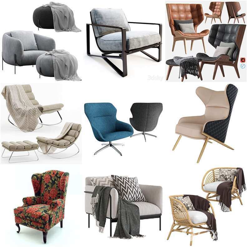 3DSky Pro 沙发椅子灯具装饰数码家电3D模型合辑2024年7月第1季 | 400套 | 19GB