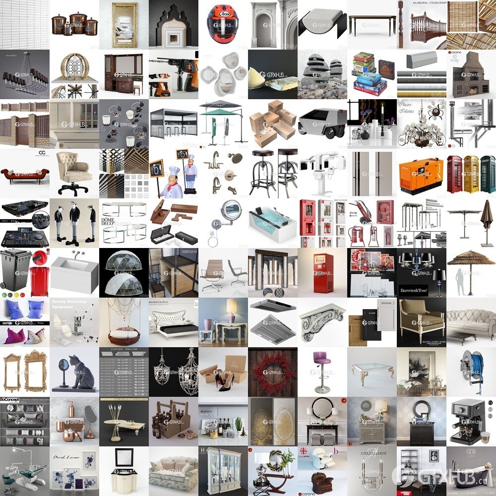 3DSky Pro 沙发椅子灯具装饰数码家电3D模型合辑2024年7月第1季 | 400套 | 19GB