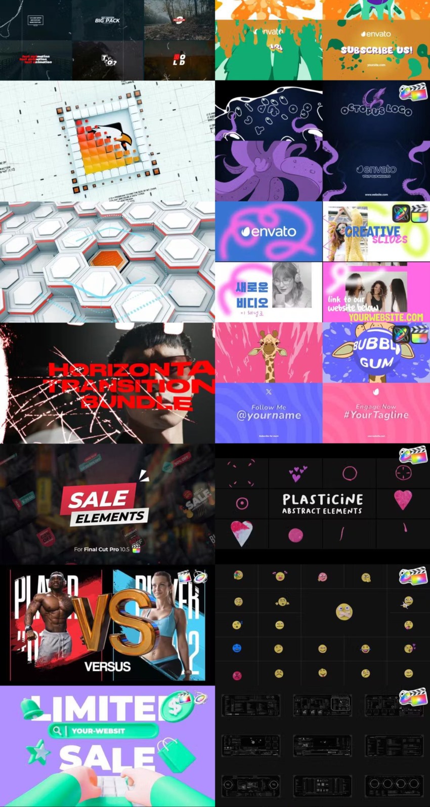 Apple Motion & FCPX 预设、模板、插件素材合集2024年6月第一季