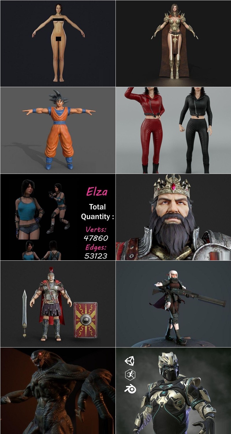 31组人物角色3D模型合集 (格式：MAXFBXOBJ)
