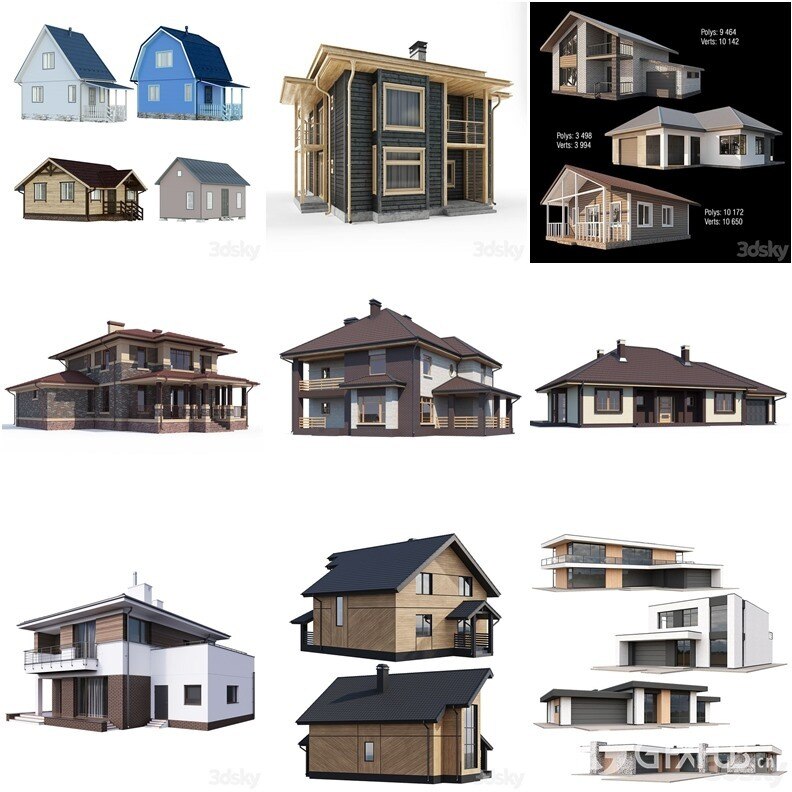 30套别墅建筑3D模型合集 - 20240706