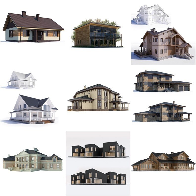 30套别墅建筑3D模型合集 - 20240706
