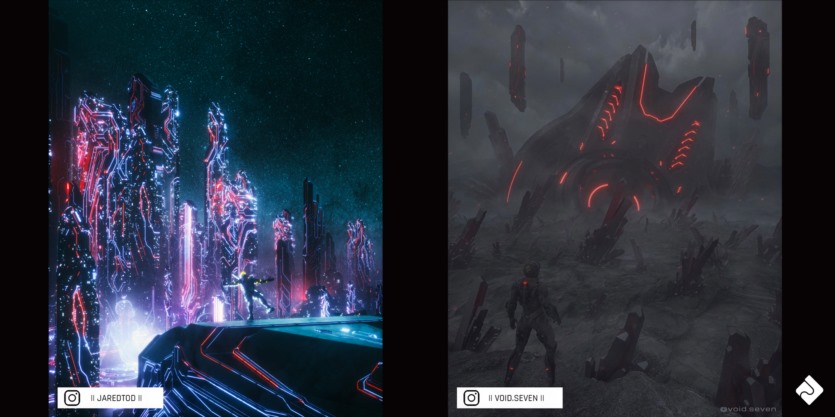 外星科幻建筑飞行器3D模型 Epic Sci-Fi – 3D Kitbash Pack (Blender/FBX/OBJ格式)