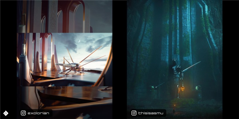北欧奇幻风格建筑3D模型 Neo Asgard – 3D Kitbash Pack (Blender/FBX/OBJ格式)