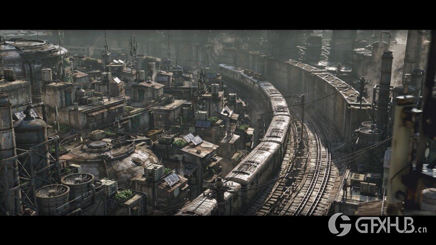 反乌托邦城市建筑3D模型 Dystopian Depths Kitbash (Blender/FBX格式)