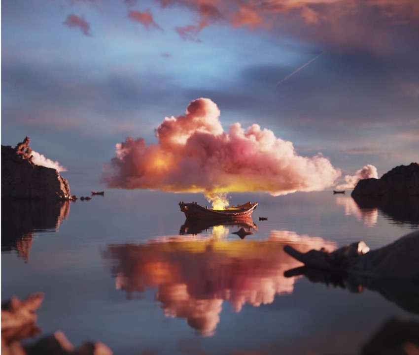 395组Blender真实云朵白云爆炸火焰拖尾烟雾烟花极光VDB体积云模型 Cloudscapes V2