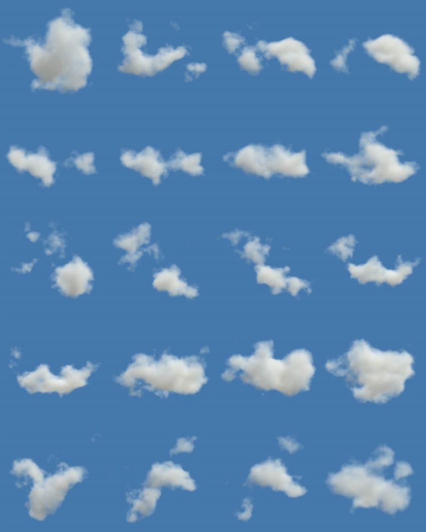 395组Blender真实云朵白云爆炸火焰拖尾烟雾烟花极光VDB体积云模型 Cloudscapes V2