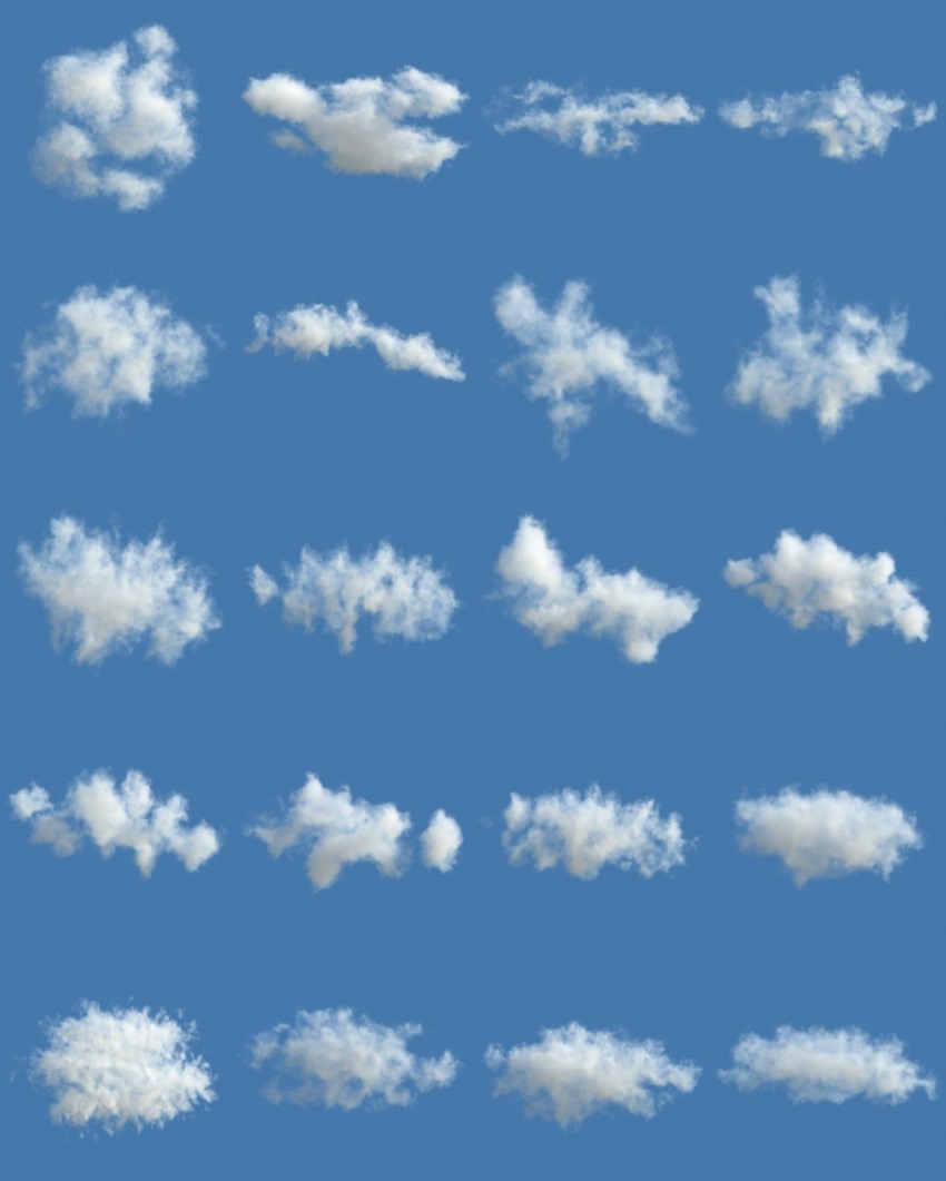 395组Blender真实云朵白云爆炸火焰拖尾烟雾烟花极光VDB体积云模型 Cloudscapes V2