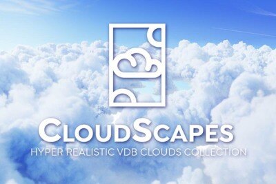 395组Blender真实云朵白云爆炸火焰拖尾烟雾烟花极光VDB体积云模型 Cloudscapes V2