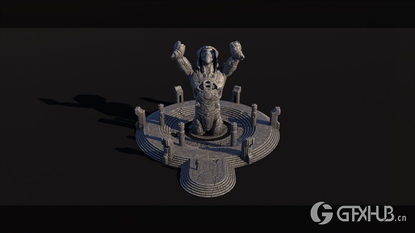 神秘古老祭祀神庙3D模型 Ancient Temple Kitbash Set (FBX格式)