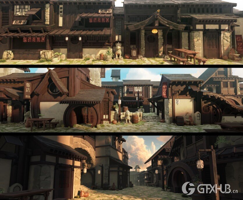 中式日式古代建筑3D模型资产预设 Absorb3D – Medieval Asia