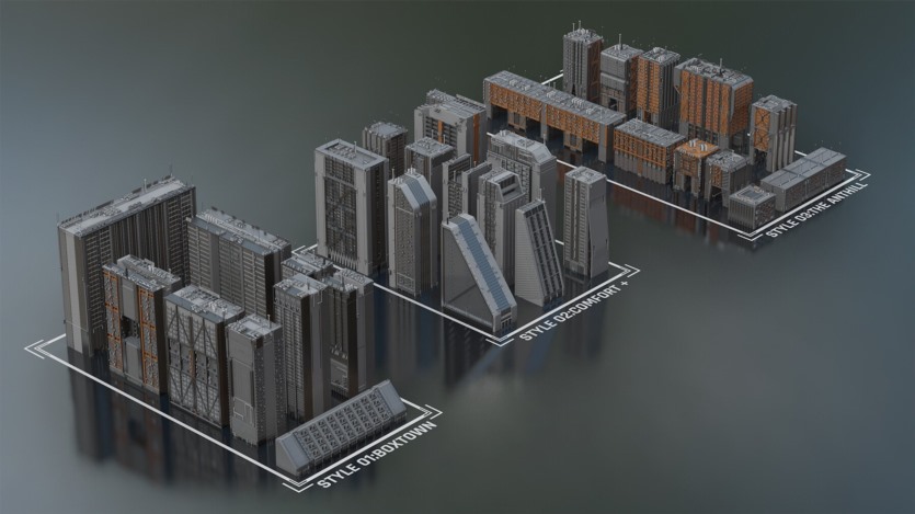 科幻楼房建筑3D模型 Sci-Fi Cityscape Kitbash – Residential
