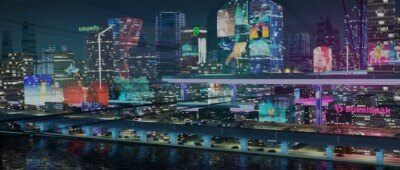 Blender赛博朋克未来城市3d模型 Futuristic City – EEVEE Blender Cyberpunk look 3D model