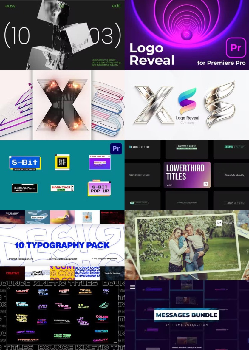 Premiere Pro PR模板素材合集2023年第1季 Premiere Pro Templates Bundle 2023 Vol.1