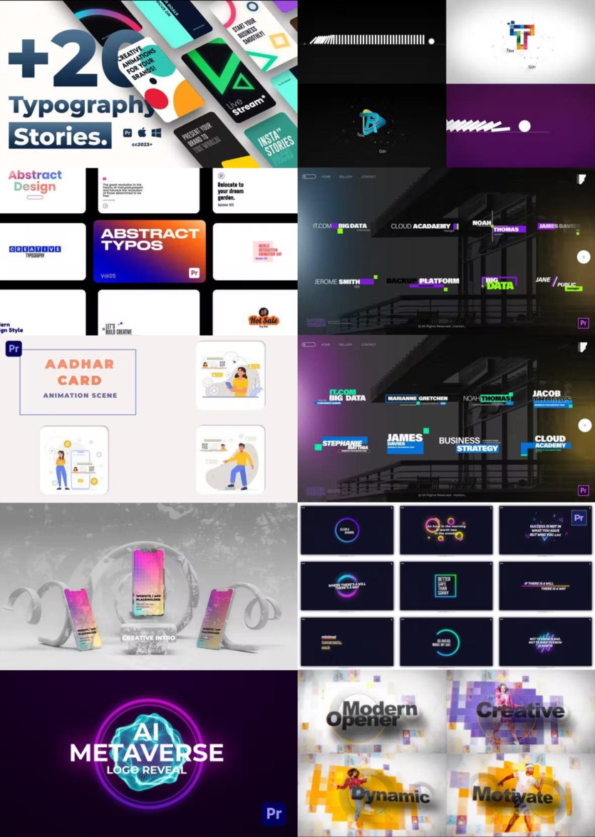 Premiere Pro PR模板素材合集2023年第1季 Premiere Pro Templates Bundle 2023 Vol.1