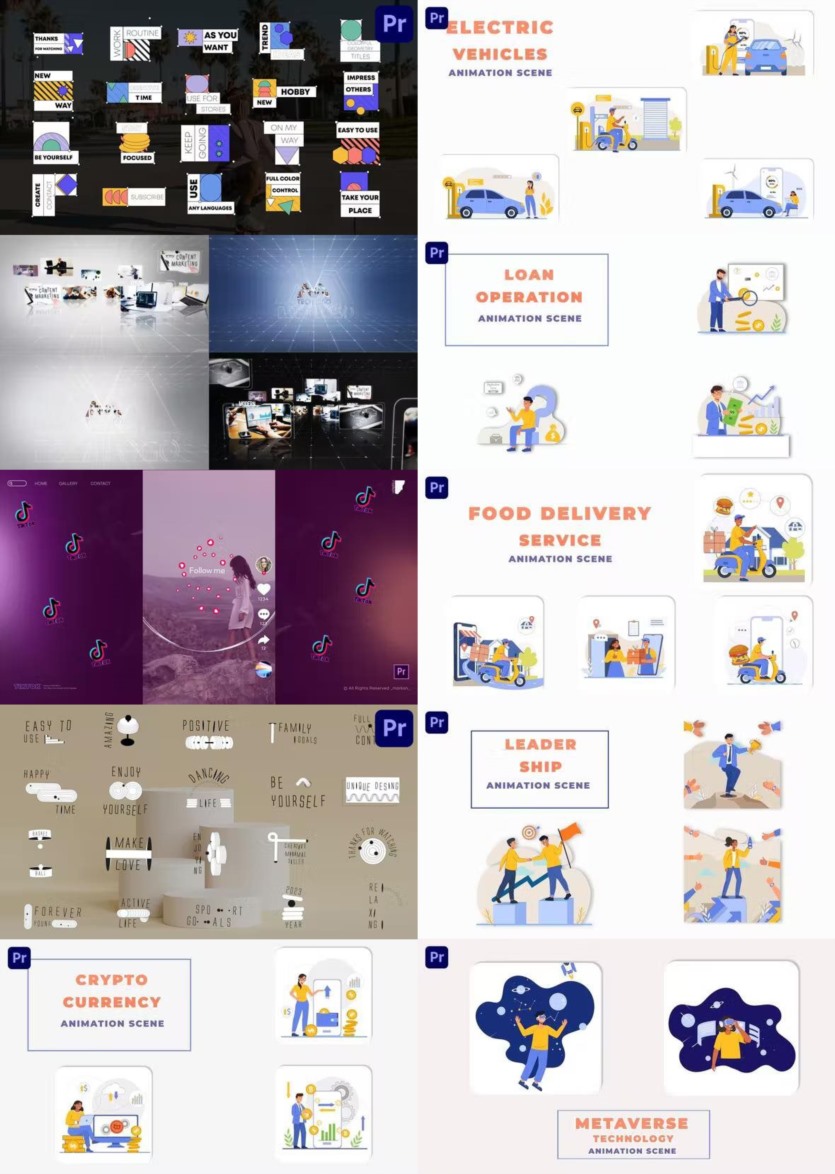 Premiere Pro PR模板素材合集2023年第1季 Premiere Pro Templates Bundle 2023 Vol.1