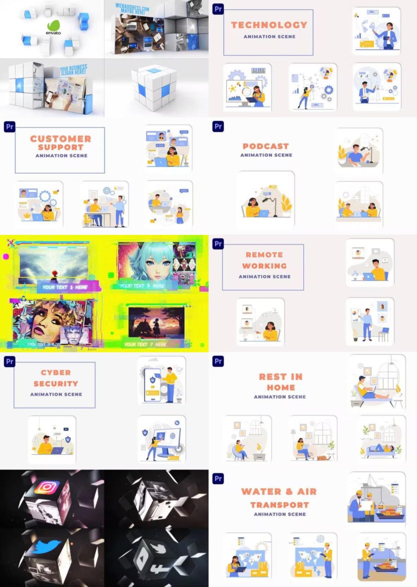Premiere Pro PR模板素材合集2023年第1季 Premiere Pro Templates Bundle 2023 Vol.1