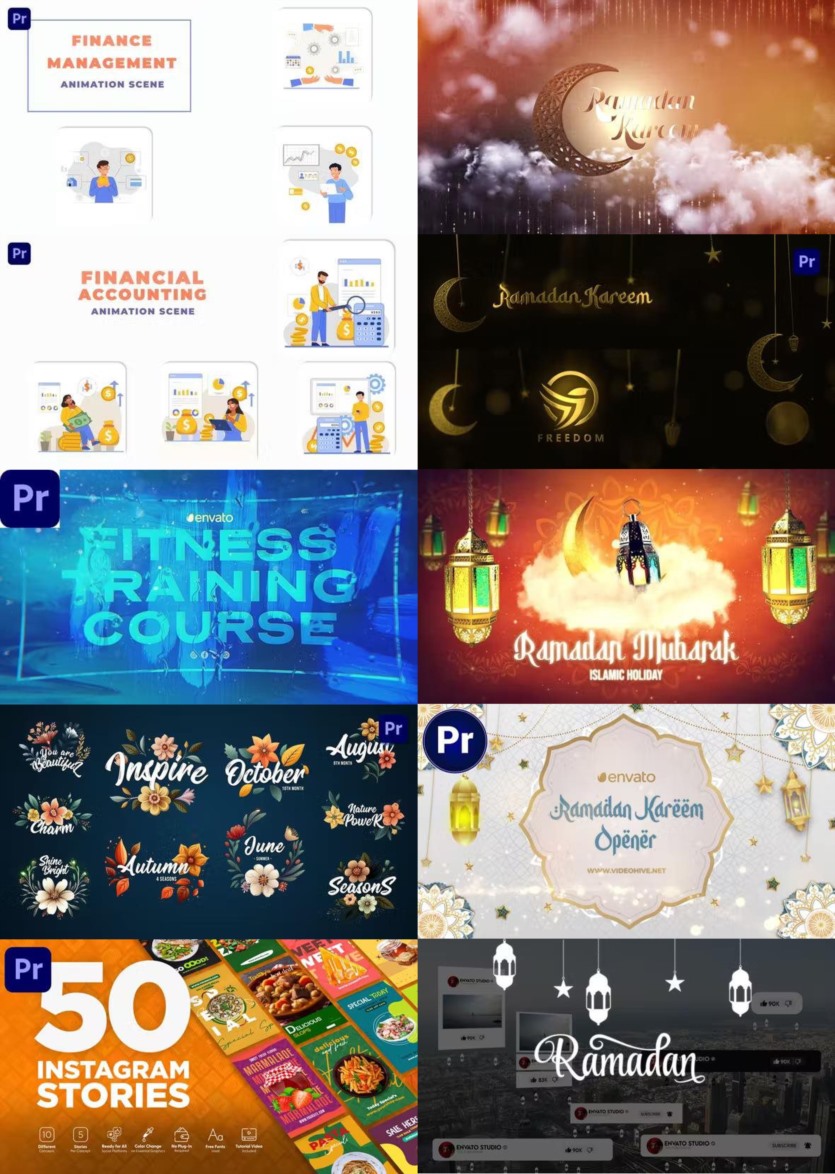 Premiere Pro PR模板素材合集2023年第1季 Premiere Pro Templates Bundle 2023 Vol.1
